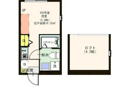 ハーモニーテラス柳原IV(ワンルーム/1階)の間取り写真