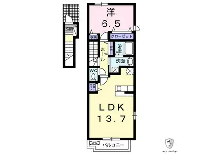 メゾン フェリジータII(1LDK/2階)の間取り写真