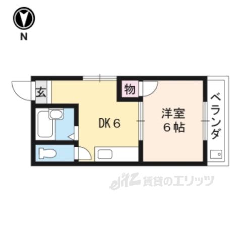 レジデンスSY(1DK/3階)の間取り写真