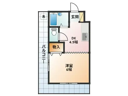 コーポ阪本(1DK/2階)の間取り写真