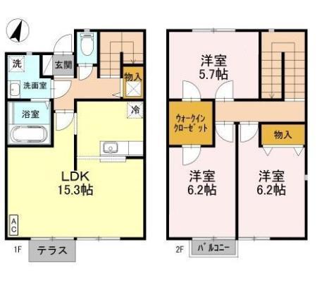 サージD棟(3LDK/1階)の間取り写真