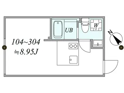 TRIAS816(1DK/2階)の間取り写真