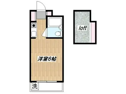 カーメル下高井戸(ワンルーム/2階)の間取り写真