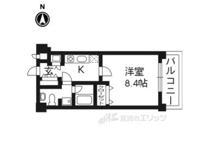 キアーラ御所(1K/7階)の間取り写真