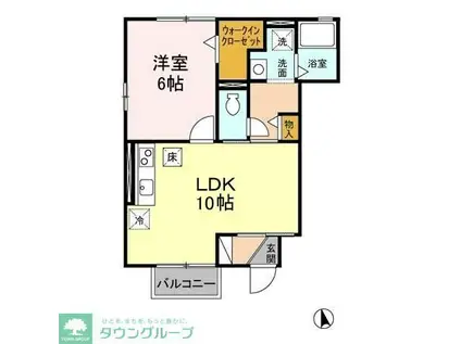 ウィスタリア・ガーデンB(1LDK/1階)の間取り写真