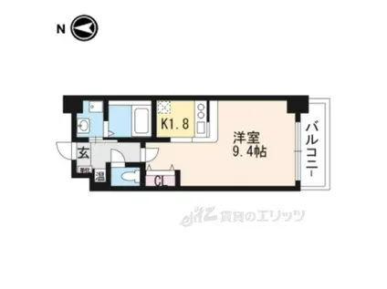 イクスコート大津駅前(ワンルーム/4階)の間取り写真