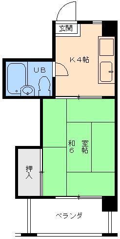 門田ビル(1K/5階)の間取り写真