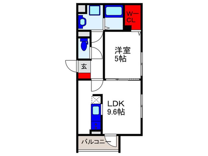 ブリリアンス(1LDK/1階)の間取り写真