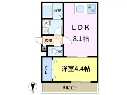 リーヴェル新小岩プレミオ(1K/3階)の間取り写真