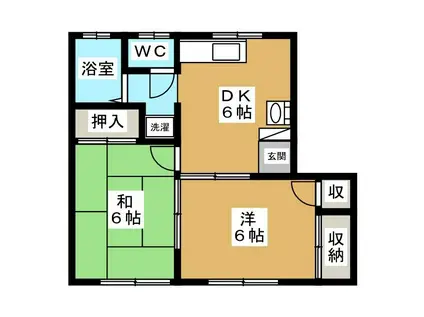 コーポ天野(2DK/1階)の間取り写真