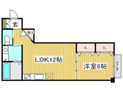 プリオーレリベルタ(1LDK/1階)の間取り写真