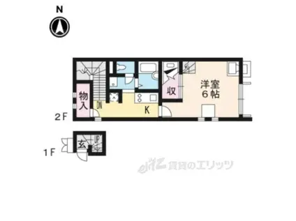 レオネクスト伊吹Ⅱ(1K/2階)の間取り写真