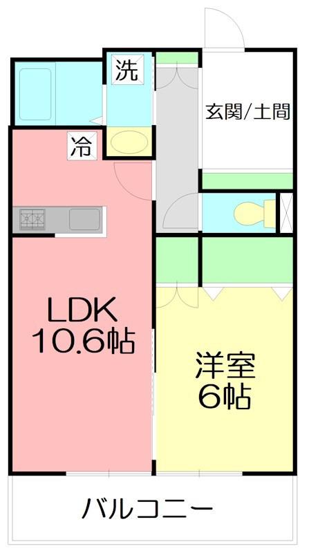 リヴァージュ湘南(1LDK/1階)の間取り写真