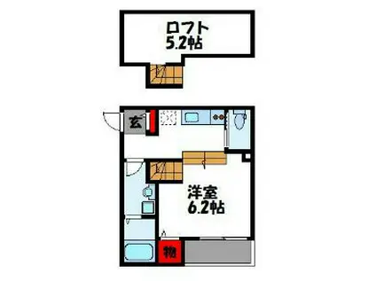 アルヴィータ花見の里B(1K/1階)の間取り写真