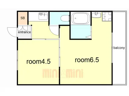 ヴィラナリー雲雀丘 3号棟(1DK/2階)の間取り写真