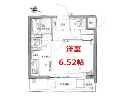 GENOVIA仲池上GREEN WALL(ワンルーム/3階)の間取り写真