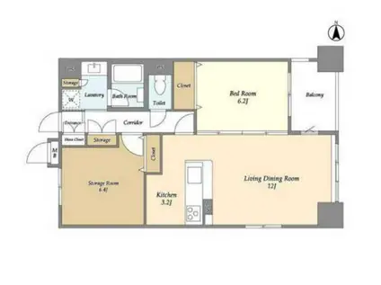 レクセルマンション上野松が谷(1SLDK/5階)の間取り写真