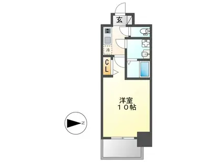 プレサンス上前津プレス(1K/2階)の間取り写真