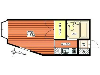 桑ハイツ(1K/1階)の間取り写真