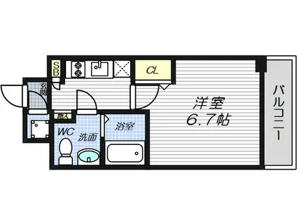 レジュールアッシュ梅田NEX(1K/5階)の間取り写真