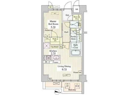 ル・シュクレ永福(1LDK/4階)の間取り写真