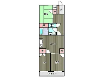 リバーコーポ(3DK/2階)の間取り写真