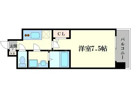 エスレジデンス福島グランデ(1K/4階)の間取り写真