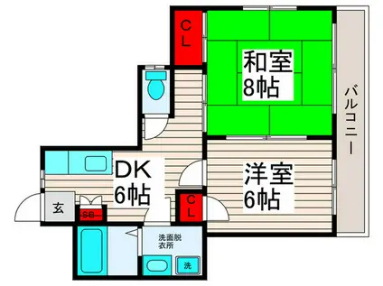内木コーポ(2DK/3階)の間取り写真