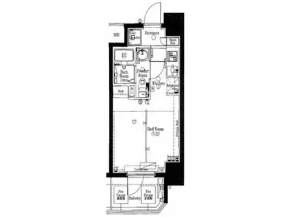 AXAS東京イーストレジデンス(ワンルーム/2階)の間取り写真