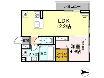ロベッタ(1LDK/2階)の間取り写真