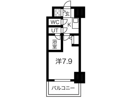 アルグラッド・福島ウエスト(1K/3階)の間取り写真