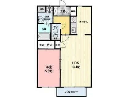 サープラスドマーニ(1LDK/1階)の間取り写真