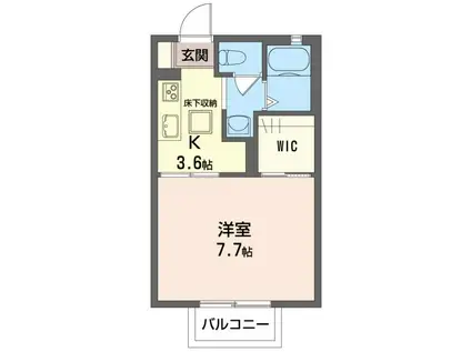 ルミエール津田沼B(1K/1階)の間取り写真