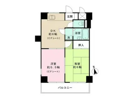 ニューハイム小原(2DK/3階)の間取り写真