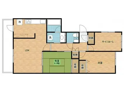 フォレストコート(3LDK/2階)の間取り写真