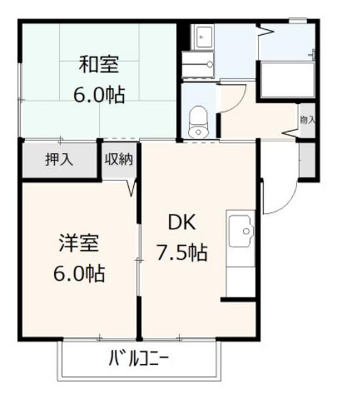 セジュール隅田(2DK/1階)の間取り写真