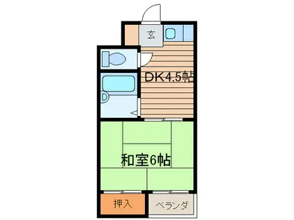 ベツレヘム鳳凰(1DK/2階)の間取り写真