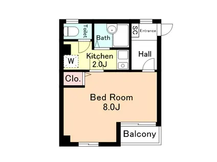 エクセル齋藤(1K/2階)の間取り写真