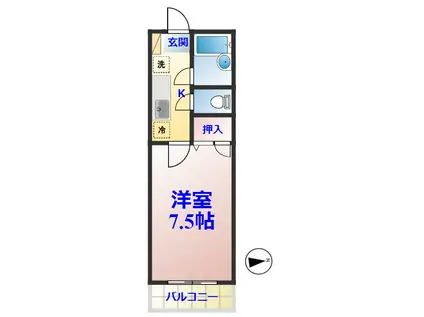 ステーションプラザ(1K/2階)の間取り写真