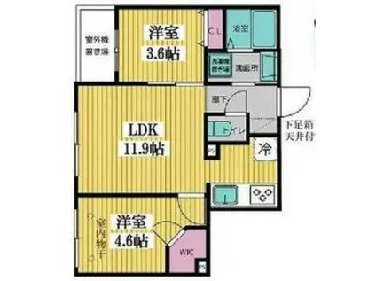 練馬レーベル(2LDK/2階)の間取り写真