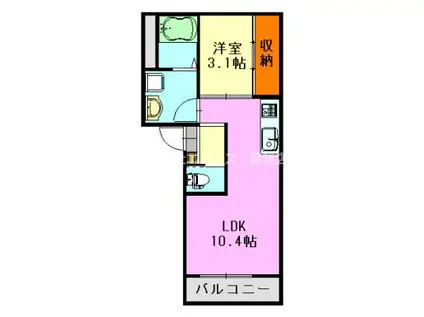 REGALEST LA MER(1LDK/1階)の間取り写真