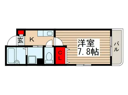 シャトールースハヤシ(1K/4階)の間取り写真