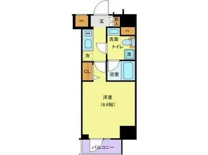 メイクスデザイン池袋(1K/12階)の間取り写真