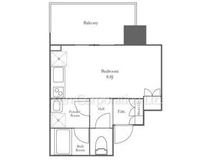 BRILLIA TOWER 浜離宮(ワンルーム/15階)の間取り写真