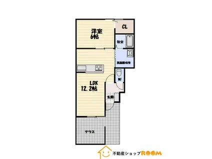 クレストガーデン柳川 C棟(1LDK/1階)の間取り写真