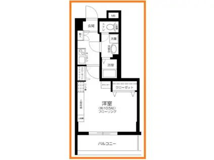 エスコート芝浦イースト(1K/8階)の間取り写真