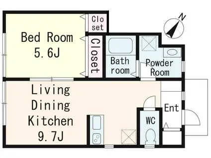 フレ コルサ(1LDK/1階)の間取り写真