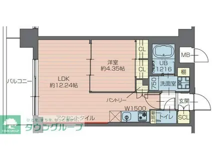 プレジオ川口ASIAN(1LDK/4階)の間取り写真