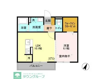 ライフマンション B(1LDK/2階)の間取り写真