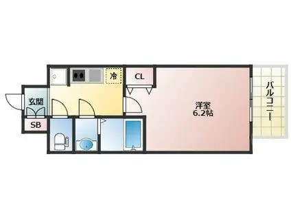 プレサンス東三国エンブレイス(1K/8階)の間取り写真